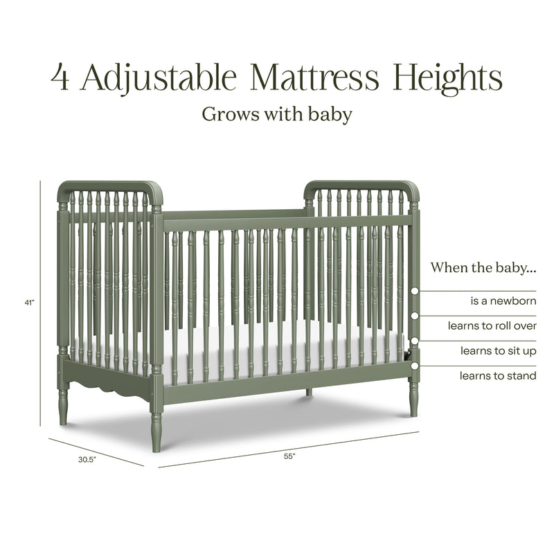 Namesake Liberty 3-in-1 Convertible Spindle Crib with Toddler Bed Conversion Kit