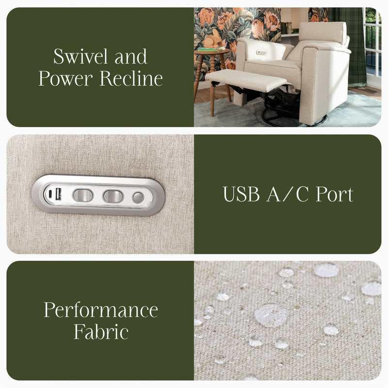 Namesake Willa Plus Power Glider Recliner + Power Headrest