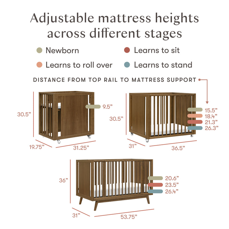 Babyletto Palma 8-in-1 Convertible All-Stages Crib with Bassinet & Toddler Bed Kits