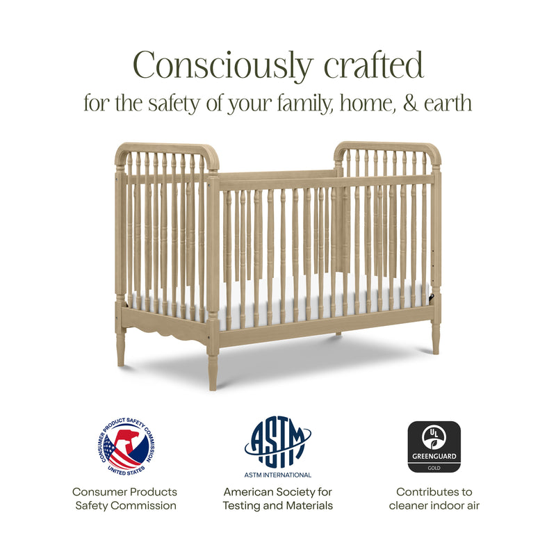 Namesake Liberty 3-in-1 Convertible Spindle Crib with Toddler Bed Conversion Kit