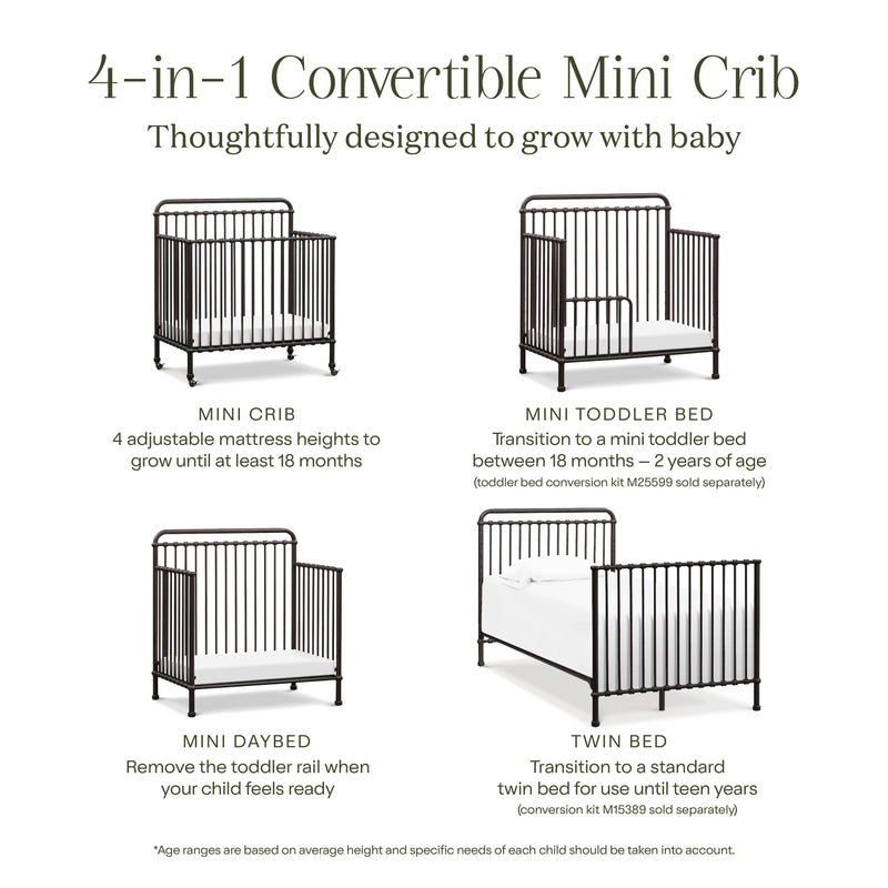 Namesake Winston 4-in-1 Convertible Mini Crib