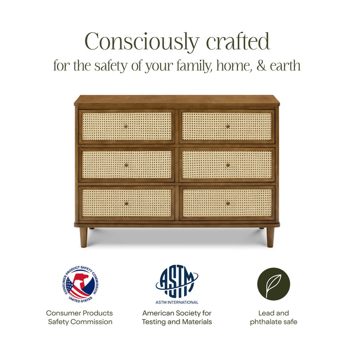 Namesake Marin with Cane 6 Drawer Dresser