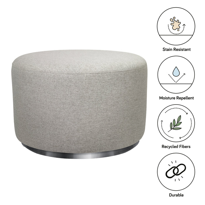 Babyletto Tuba Gliding Ottoman in Eco-Performance Fabric | Water Repellent & Stain Resistant