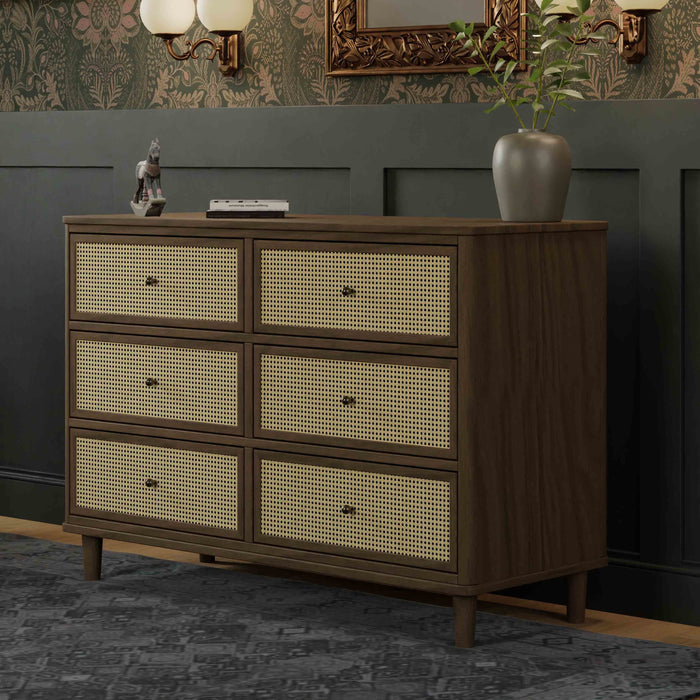 Namesake Marin with Cane 6 Drawer Dresser