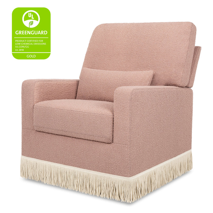 Namesake Crawford Pillowback Comfort Swivel Glider | Boucle with Tassel Fringe