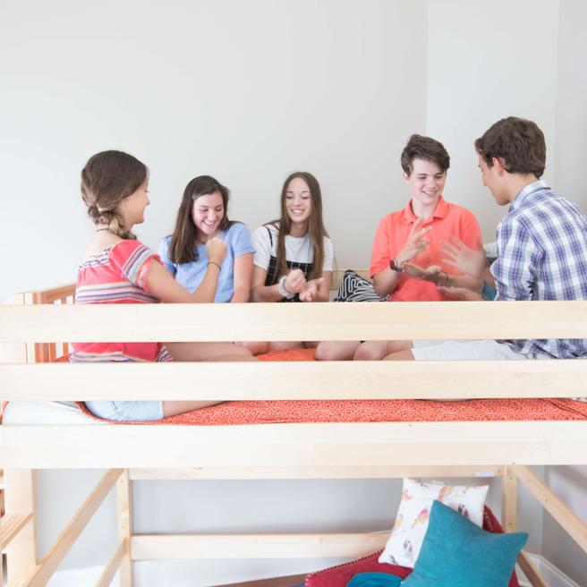 Maxtrix Queen High Loft Bed with Straight Ladder + Desk