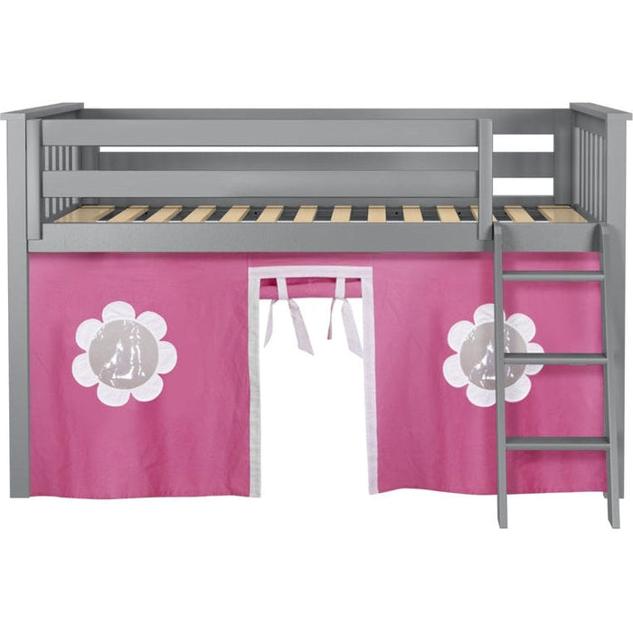 Jackpot Deluxe York Twin Play Loft with Pink/White Curtain