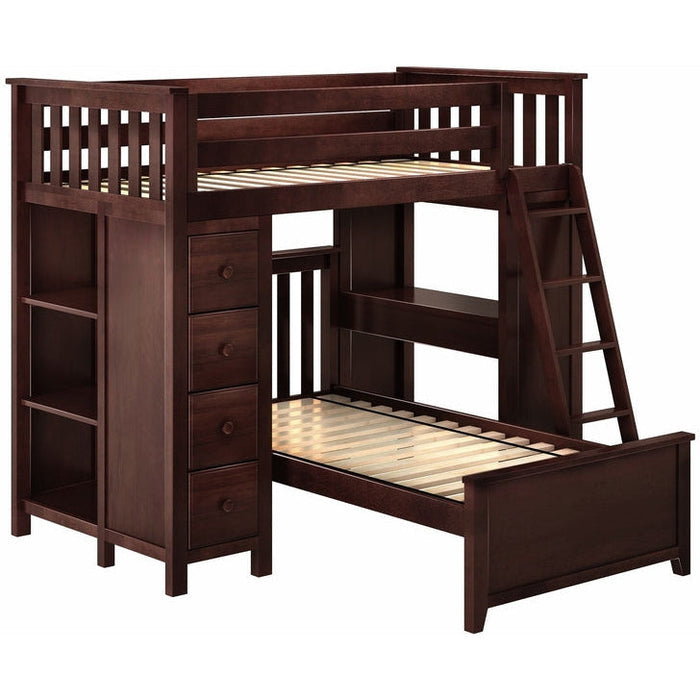 Jackpot Deluxe Kensington Loft Bed Storage Study + Twin Bed