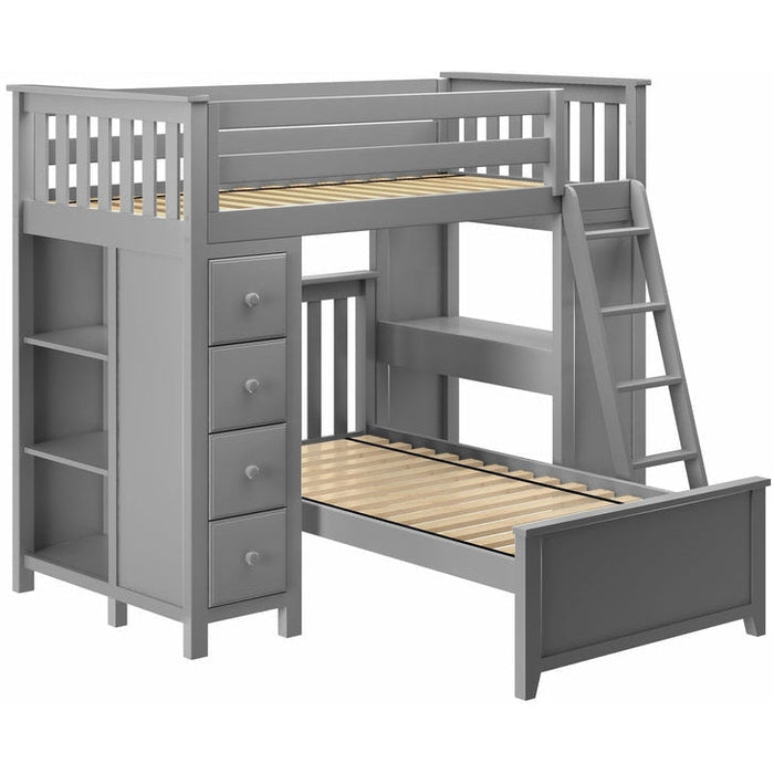 Jackpot Deluxe Kensington Loft Bed Storage Study + Twin Bed