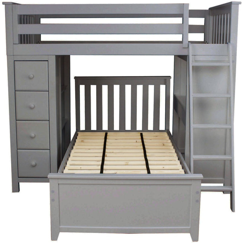 Jackpot Deluxe Kensington Loft Bed Storage Study + Twin Bed