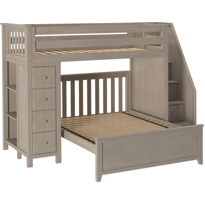 Jackpot Deluxe Oxford Staircase Loft Bed Storage + Full Bed
