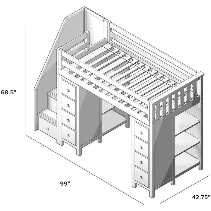 Jackpot Deluxe Chester Staircase Loft Bed Storage + Storage