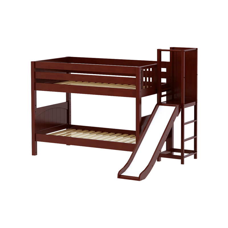 Maxtrix Twin Low Bunk Bed with Slide Platform
