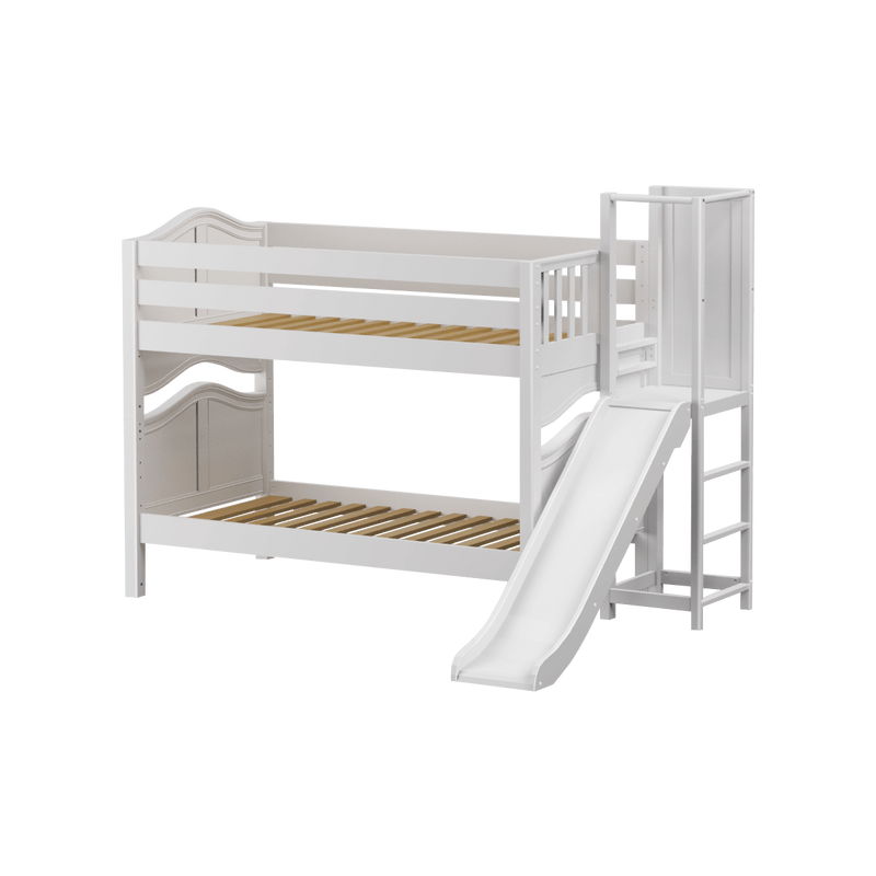 Maxtrix Twin Low Bunk Bed with Slide Platform