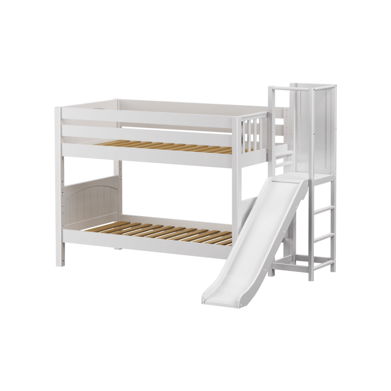 Maxtrix Twin Low Bunk Bed with Slide Platform