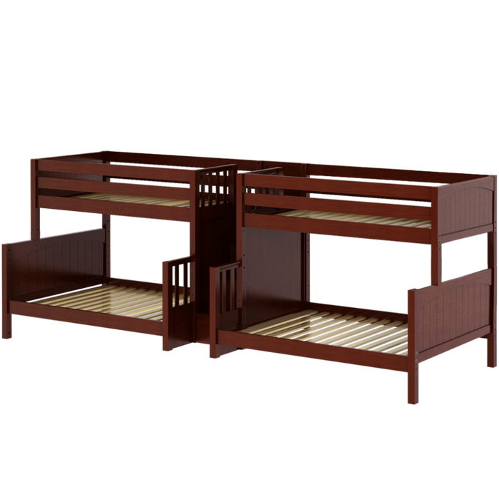 Maxtrix Twin over Full Quadruple Bunk Bed with Stairs