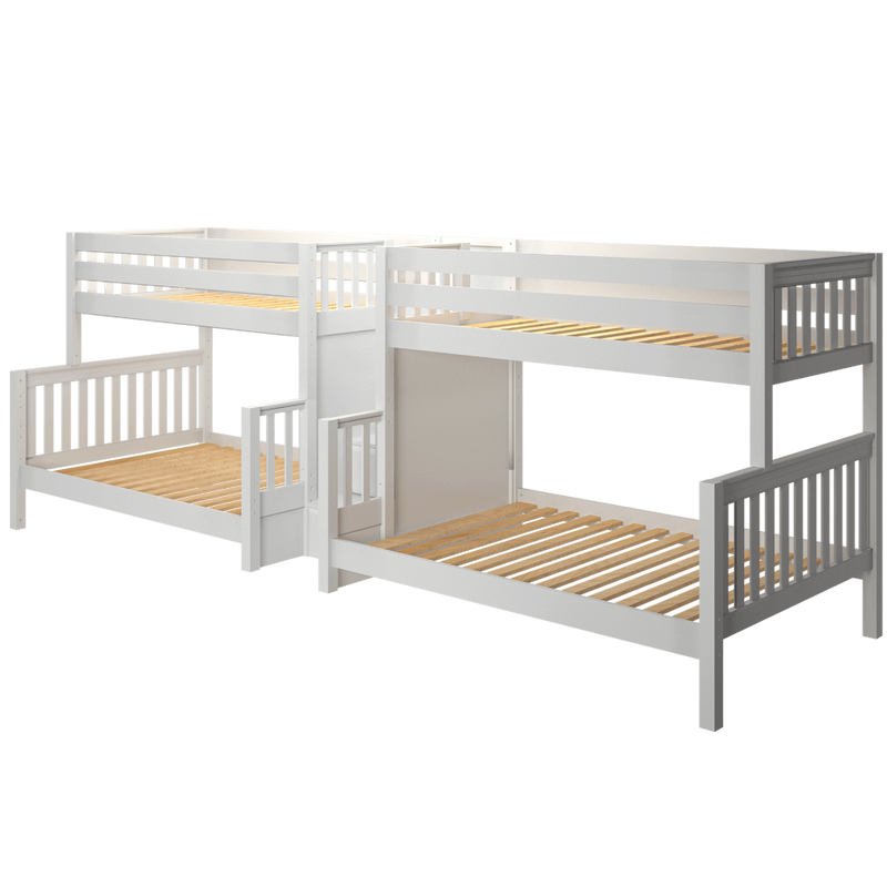 Maxtrix Twin over Full Quadruple Bunk Bed with Stairs