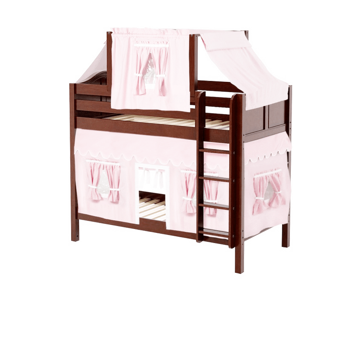 Maxtrix Twin Medium Bunk Bed with Straight Ladder, Top Tent + Curtain