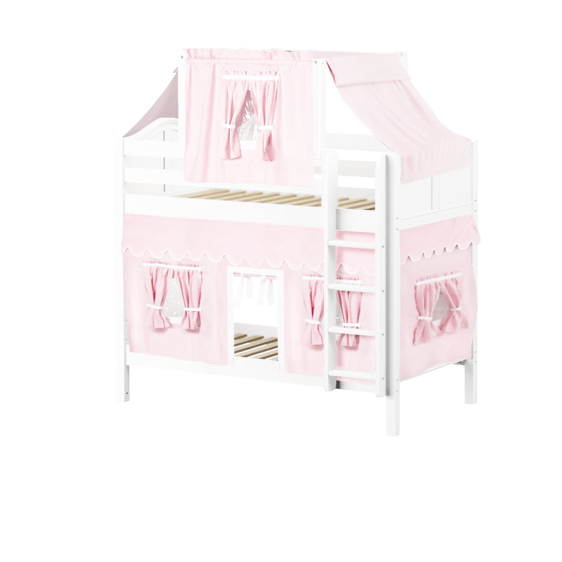 Maxtrix Twin Medium Bunk Bed with Straight Ladder, Top Tent + Curtain