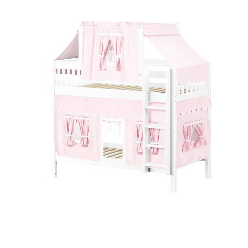 Maxtrix Twin Medium Bunk Bed with Straight Ladder, Top Tent + Curtain