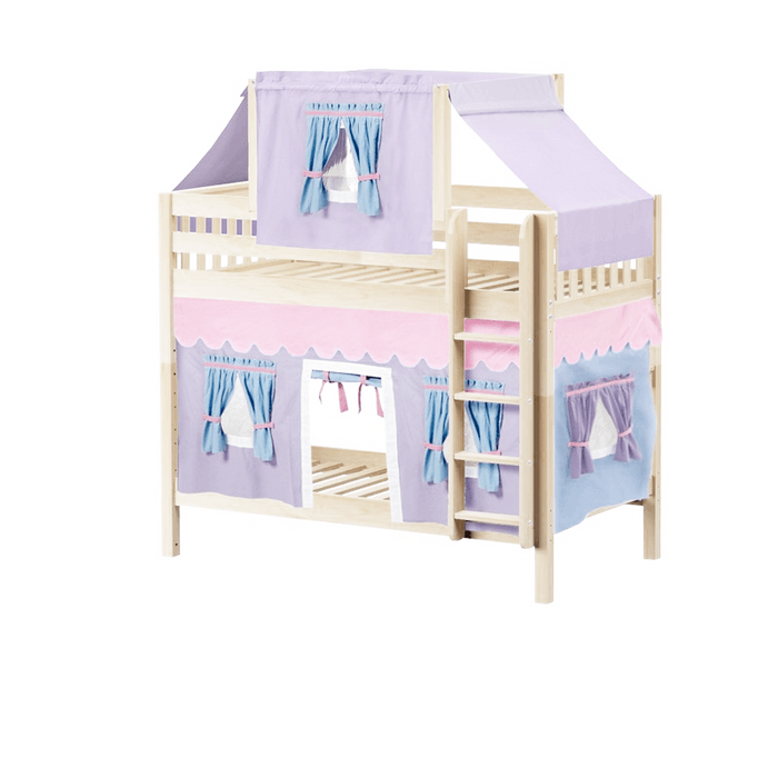 Maxtrix Twin Medium Bunk Bed with Straight Ladder, Top Tent + Curtain