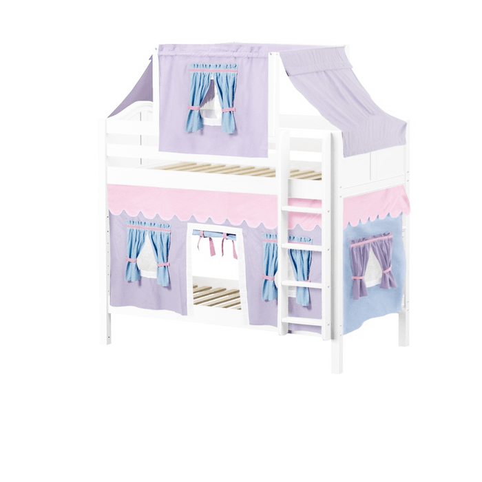 Maxtrix Twin Medium Bunk Bed with Straight Ladder, Top Tent + Curtain