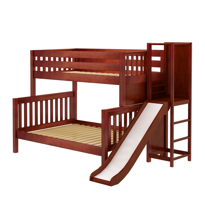 Maxtrix Medium Twin over Full Bunk Bed with Slide Platform
