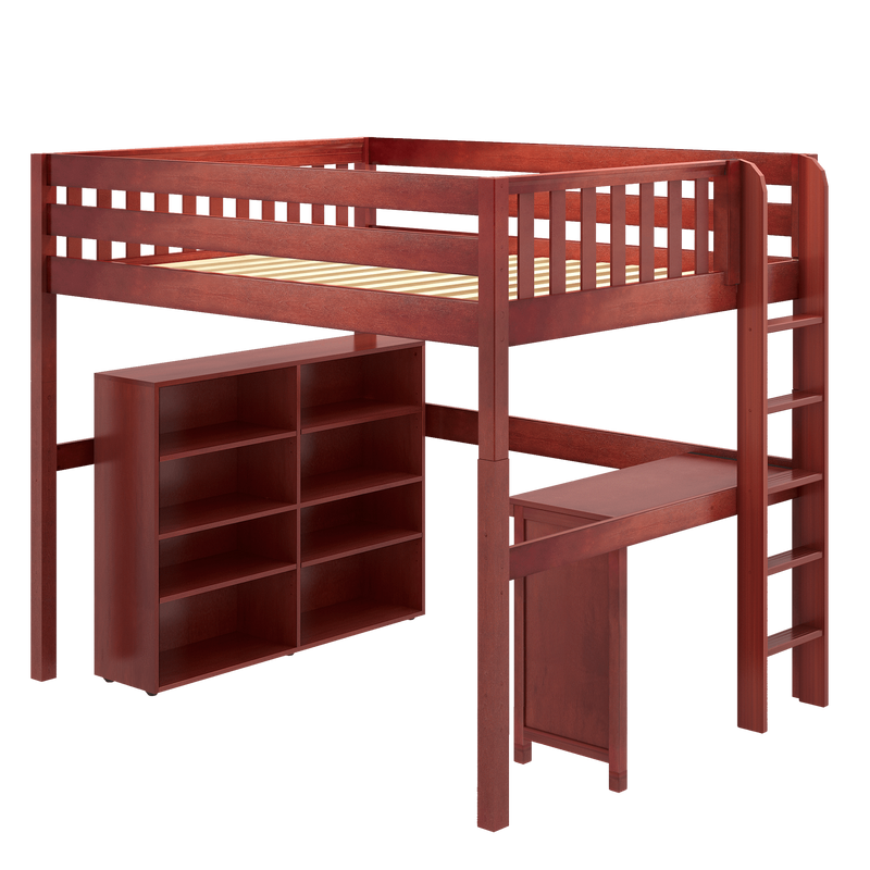 Maxtrix Full XL High Loft Bed with Desk + Storage