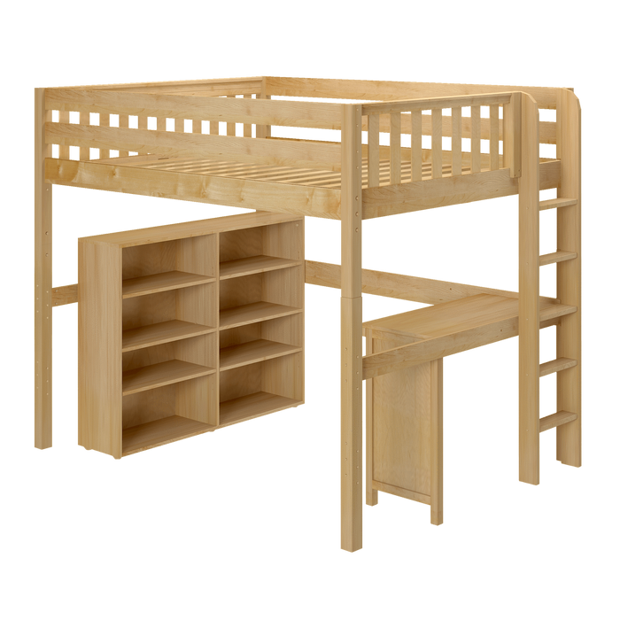 Maxtrix Full XL High Loft Bed with Desk + Storage