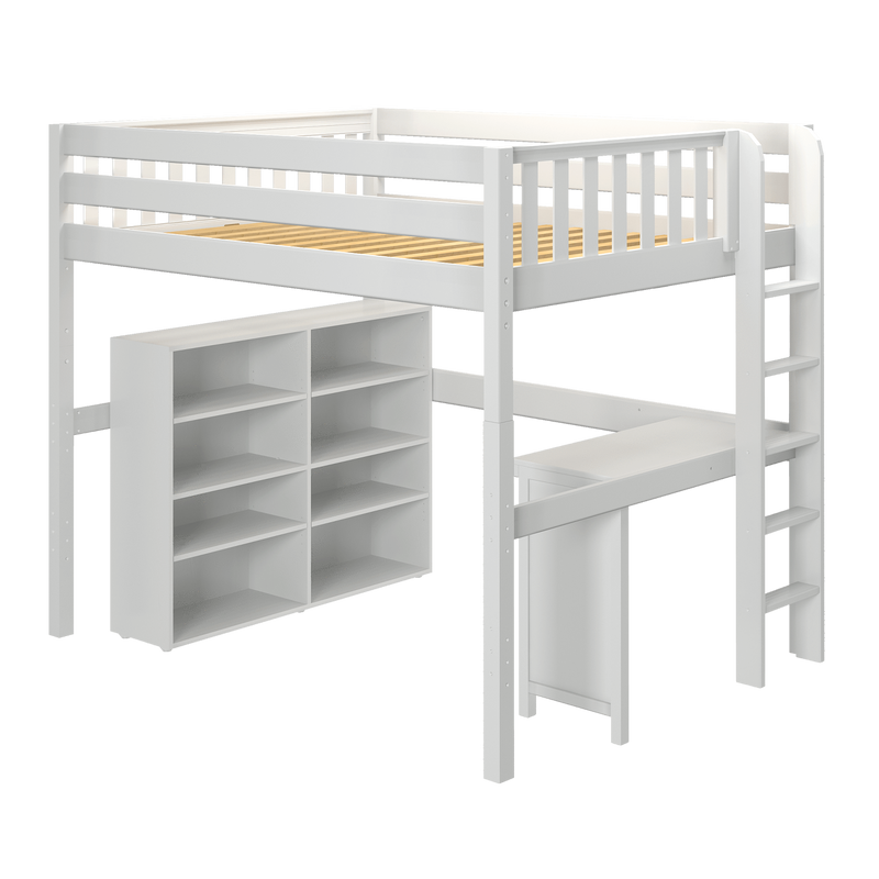 Maxtrix Full XL High Loft Bed with Desk + Storage