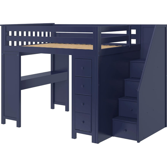 Jackpot Deluxe Buxton Full Size Loft with Staircase + Desk + Storage
