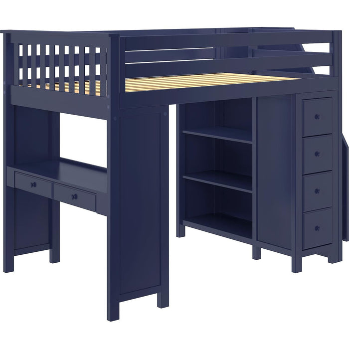 Jackpot Deluxe Buxton Full Size Loft with Staircase + Desk + Storage
