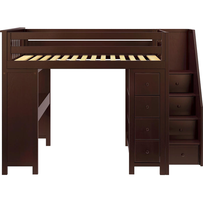 Jackpot Deluxe Buxton Full Size Loft with Staircase + Desk + Storage