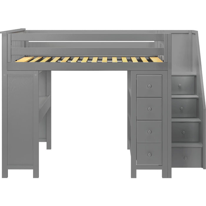 Jackpot Deluxe Buxton Full Size Loft with Staircase + Desk + Storage