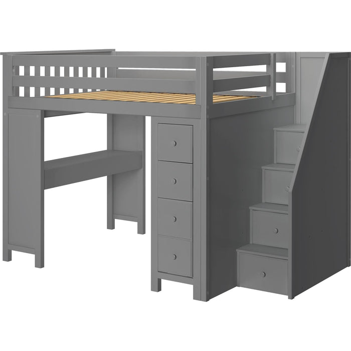 Jackpot Deluxe Buxton Full Size Loft with Staircase + Desk + Storage