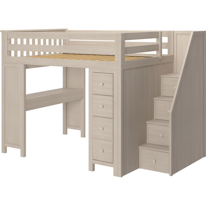 Jackpot Deluxe Buxton Full Size Loft with Staircase + Desk + Storage