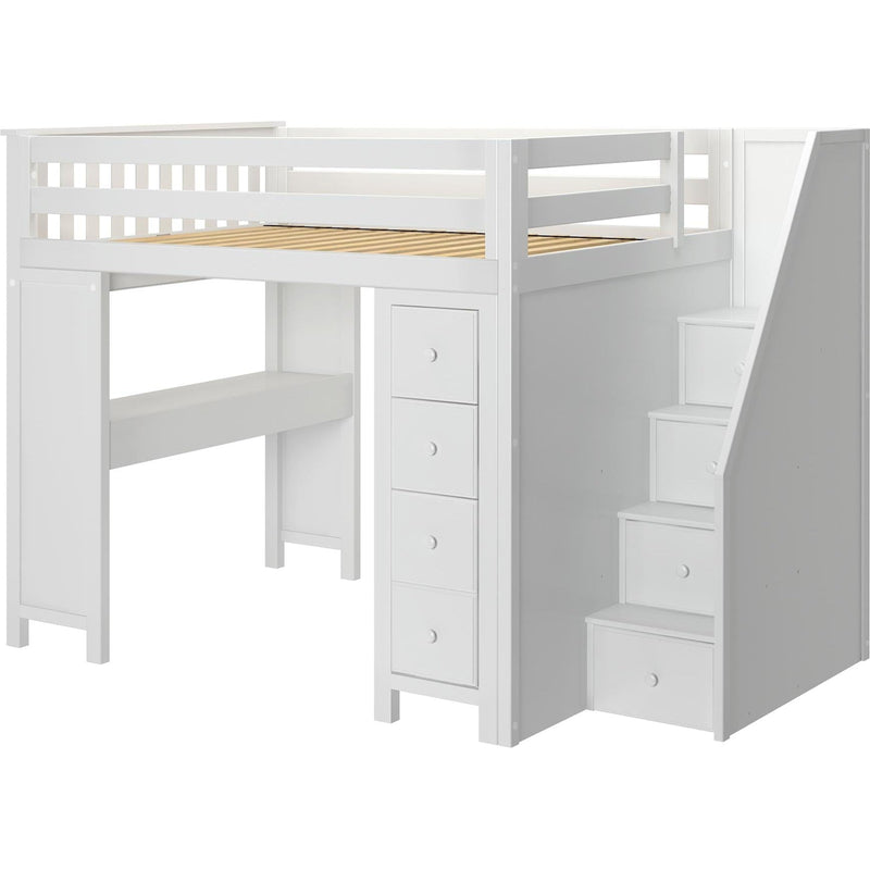 Jackpot Deluxe Buxton Full Size Loft with Staircase + Desk + Storage