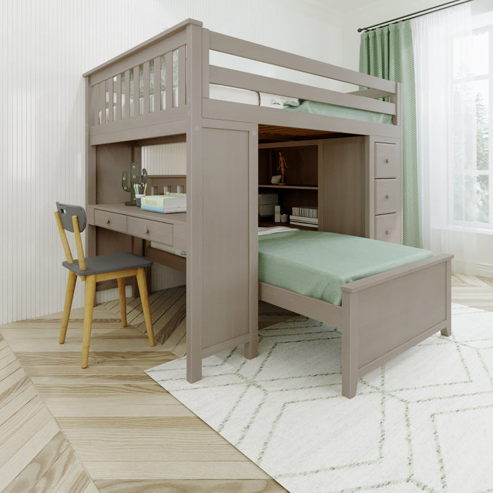 Jackpot Deluxe Buxton Full over Twin L-Shape Bunk with Staircase + Desk + Storage