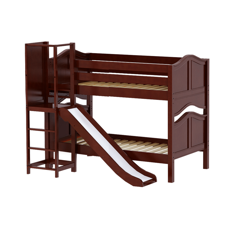 Maxtrix Twin Low Bunk Bed with Slide Platform