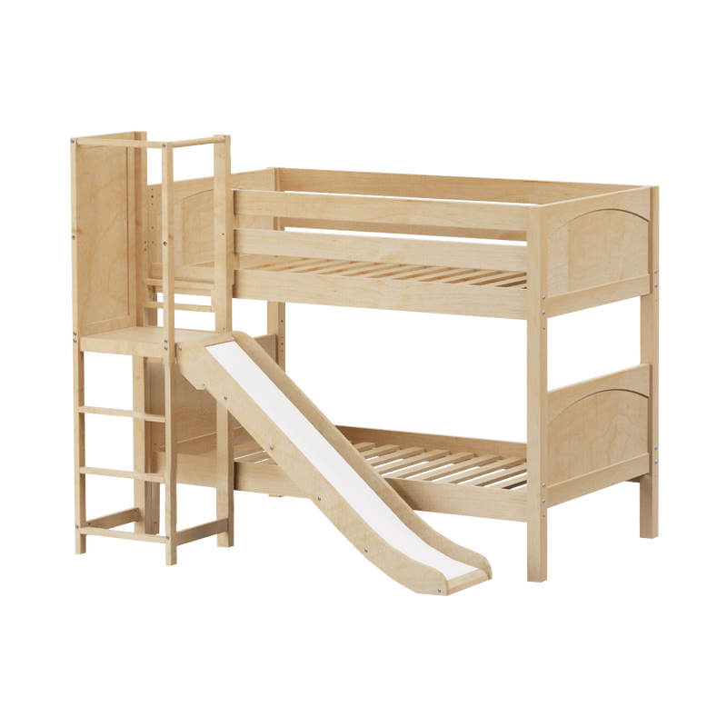 Maxtrix Twin Low Bunk Bed with Slide Platform