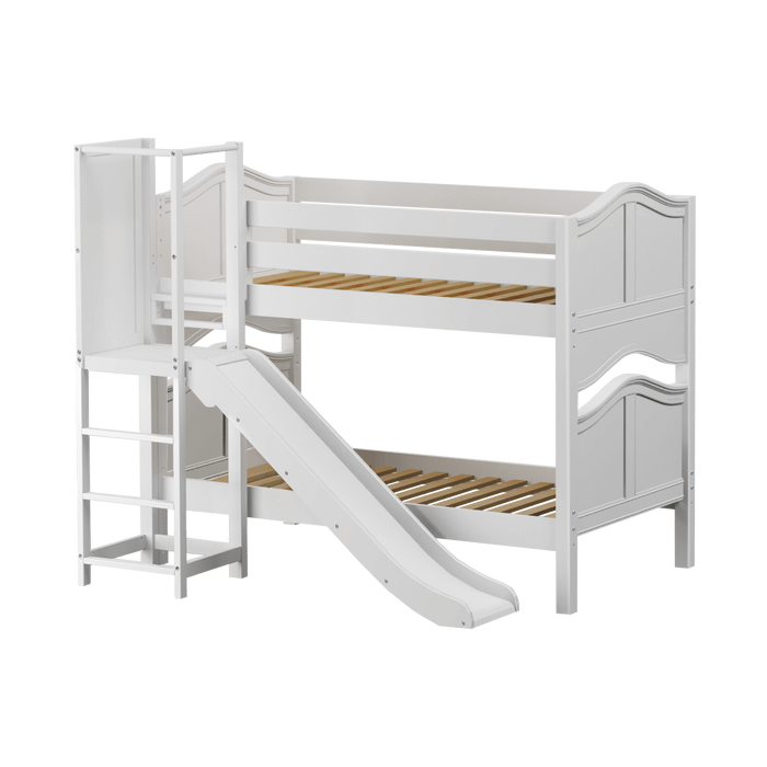 Maxtrix Twin Low Bunk Bed with Slide Platform