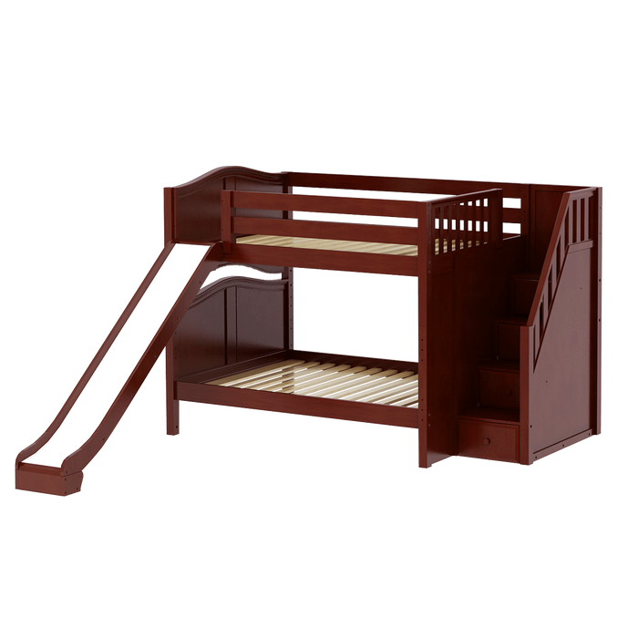 Maxtrix Full Medium Bunk Bed with Stairs + Slide
