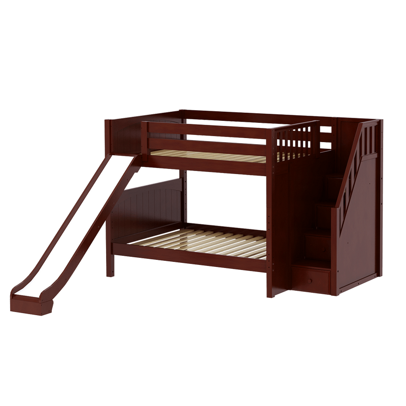 Maxtrix Full Medium Bunk Bed with Stairs + Slide