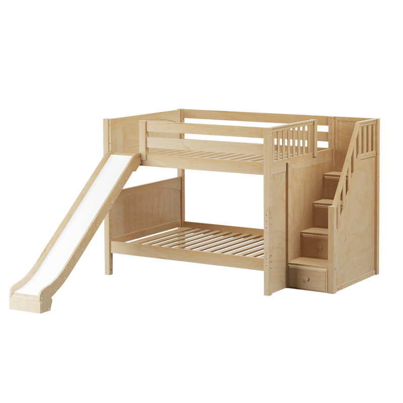 Maxtrix Full Medium Bunk Bed with Stairs + Slide