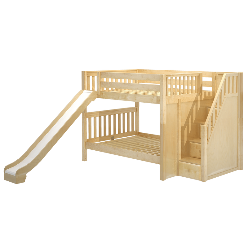 Maxtrix Full Medium Bunk Bed with Stairs + Slide