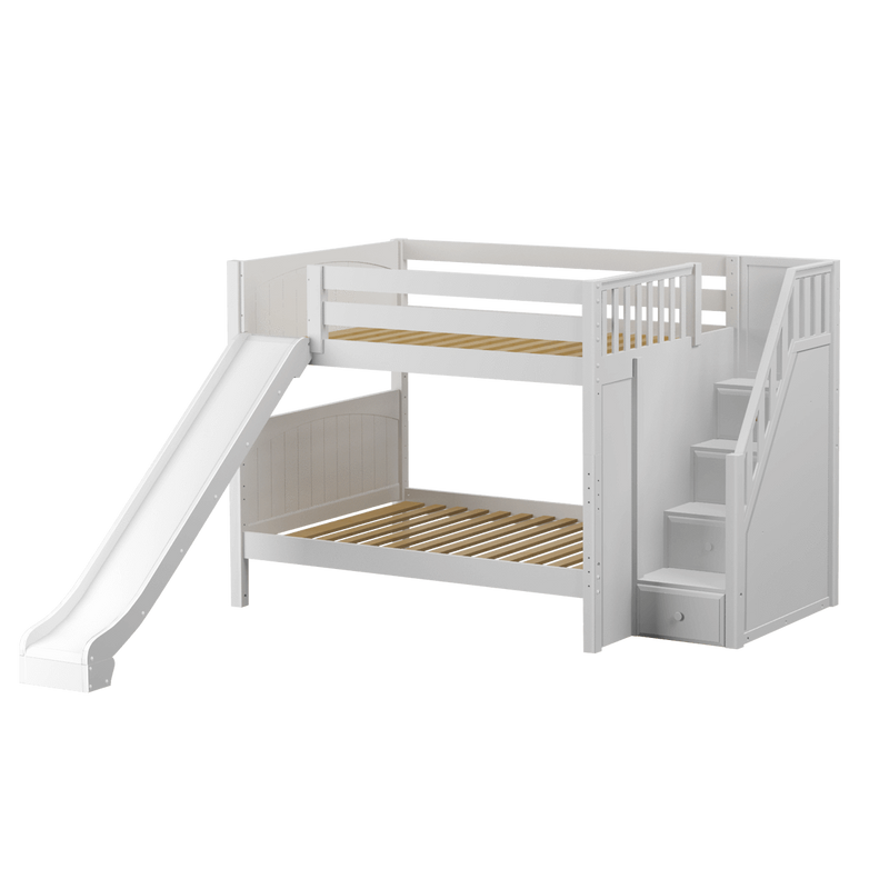 Maxtrix Full Medium Bunk Bed with Stairs + Slide