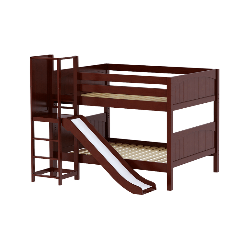 Maxtrix Full Low Bunk Bed with Slide Platform