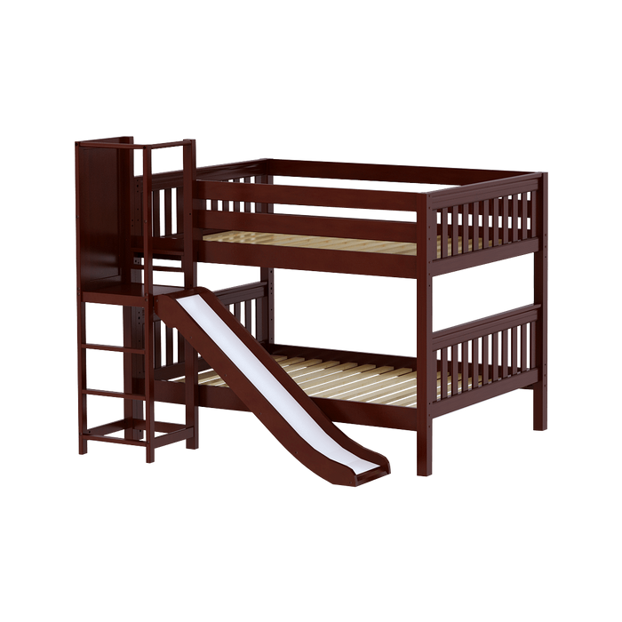 Maxtrix Full Low Bunk Bed with Slide Platform