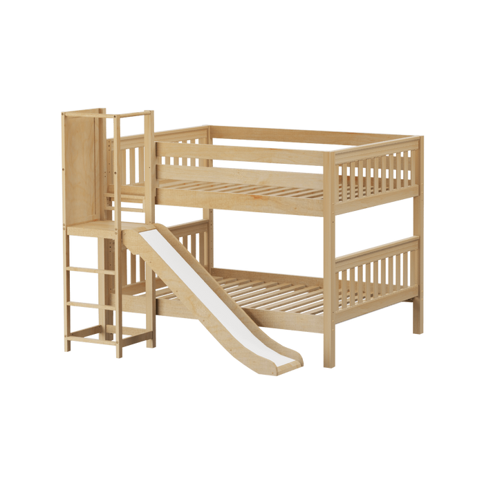 Maxtrix Full Low Bunk Bed with Slide Platform