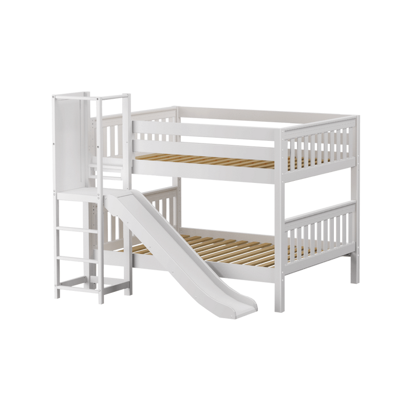 Maxtrix Full Low Bunk Bed with Slide Platform